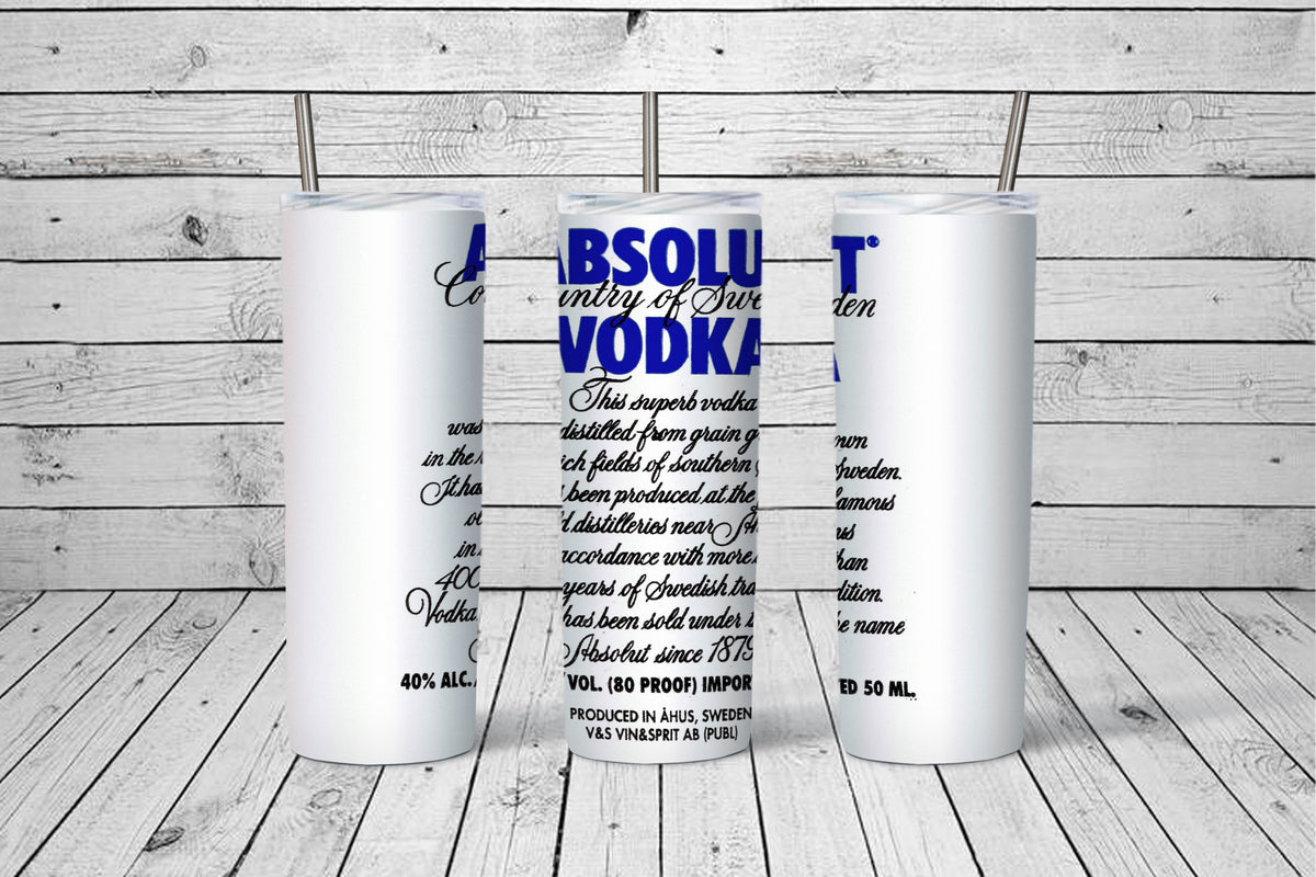 Absolute Vodka 20oz Straight Tumbler Transfer