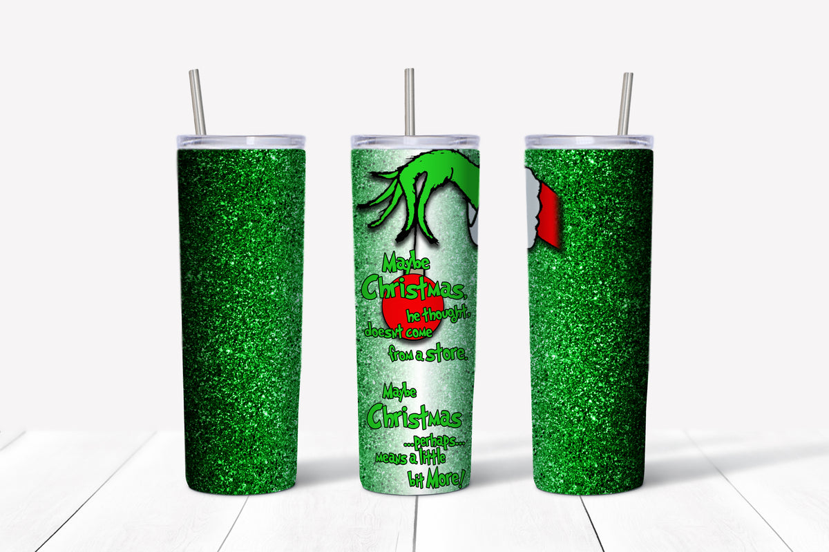 Glitter Grinch Custom Tumbler