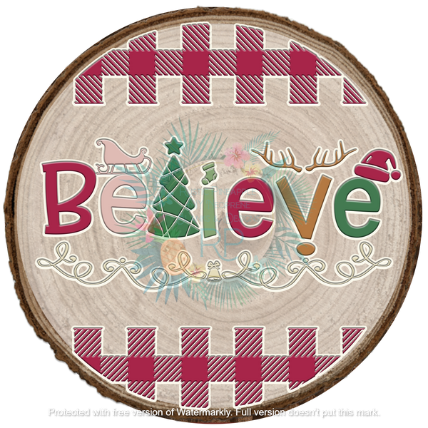 Believe Circle Ornament Transfer
