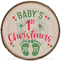 Baby's 1st Christmas Circle Ornament Transfer
