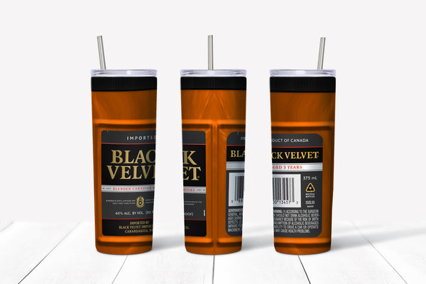 Black Velvet Whiskey 20oz Straight Tumbler Transfer
