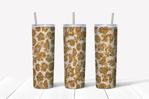 Cheetah Glitter Bronze 20oz Straight Tumbler Transfer