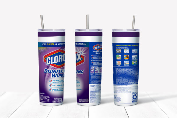 Clorox Lavender 20oz Straight Tumbler Transfer