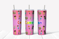 Cocomelon Pink 20oz Straight Tumbler Transfer