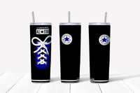 Converse Black and Blue 20oz Straight Tumbler Transfer