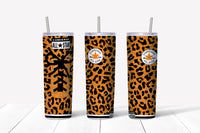 Converse Cheetah Orange Glitter 20oz Straight Tumbler Transfer