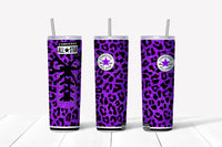 Converse Cheetah Purple Glitter 20oz Straight Tumbler Transfer