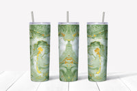 Green and Gold Marble 20oz Straight Tumbler Transfer