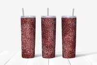 Leopard Glitter Red 20oz Straight Tumbler Transfer