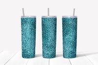 Leopard Glitter Turquoise 20oz Straight Tumbler Transfer