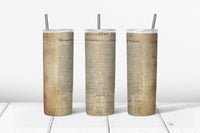 Declaration of Independence  20oz Straight Tumbler Transfer