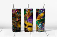 Mardi Gras 20oz Straight Tumbler Transfer