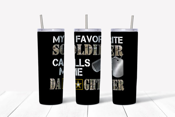 Army Daughter 20oz Straight Tumbler Transfer