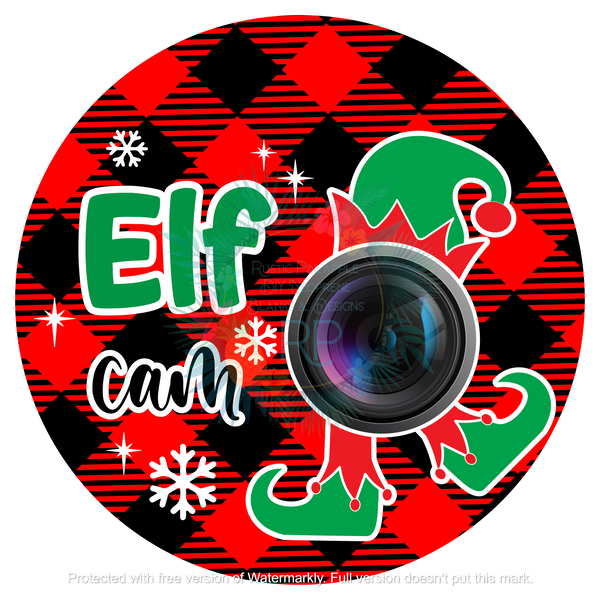 Elf Cam Circle Ornament Transfer