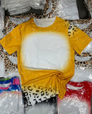 SALE - RTS Cheetah Print Faux Bleached Shirt