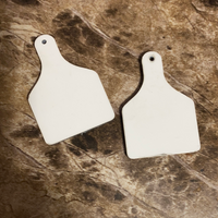 Sublimation MDF Cow Tag Earrings